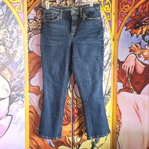 High Rise Kick Boot Universal Thread Crop Blue Jeans, Size 6